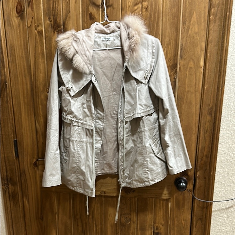 Women's Beige Hooded Jacket
